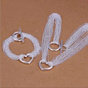 Sterling Silver Valentines Jewlery Set
